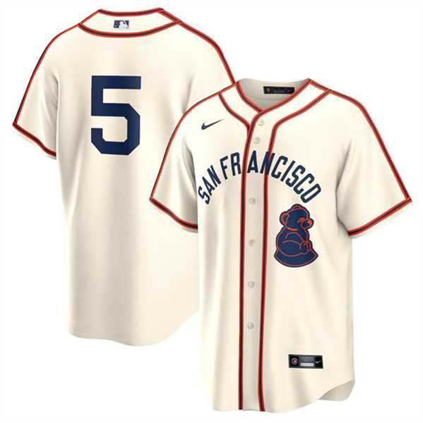 Men%27s San Francisco Giants #5 Mike Yastrzemski Cream 2024 Rickwood Classic Stitched Baseball Jersey Dzhi